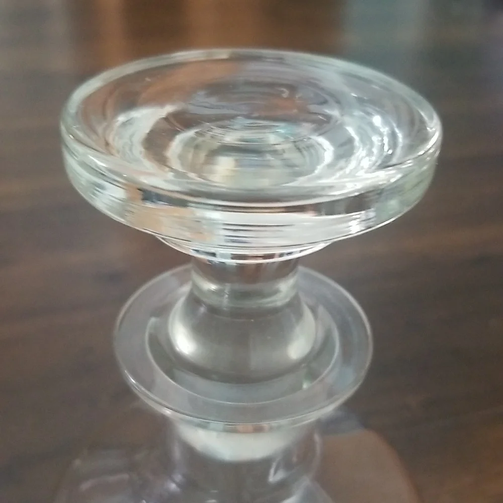 Vintage etched glass decanter with stopper